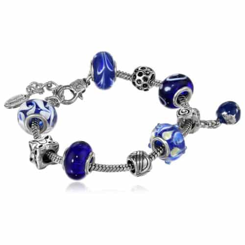 Charmed Feelings Murano Style Glass Beads and Charm Bracelet