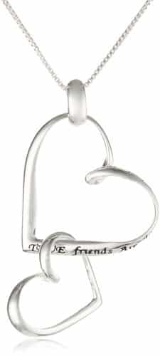 Sterling Silver Double Heart Pendant Necklace