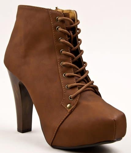 Qupid Puffin Lace Up Platform Boot