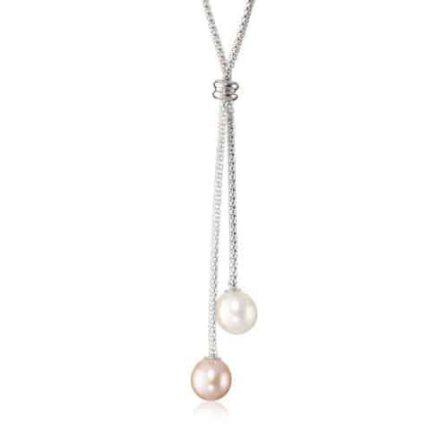 Bella Pearl Double Dangling Pendant Necklace