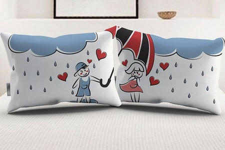 long-distance gifts for boyfriend | matching couple pillowcases