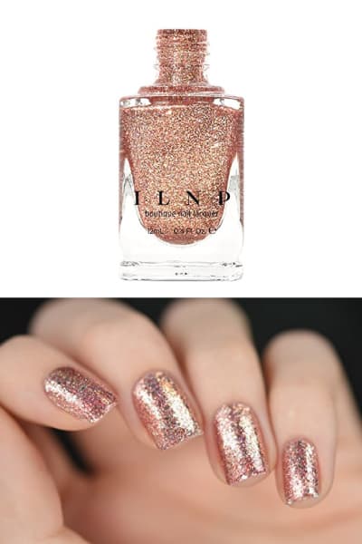 rose gold holographic nail polish