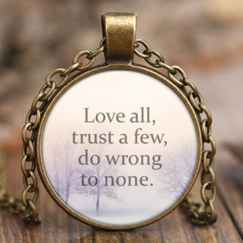 shakespeare quote about life pendant necklace