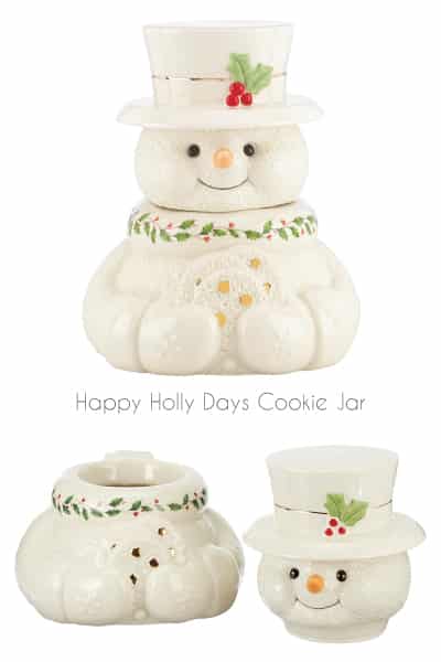 lenox happy holly days snowman cookie jar | hostess gifts