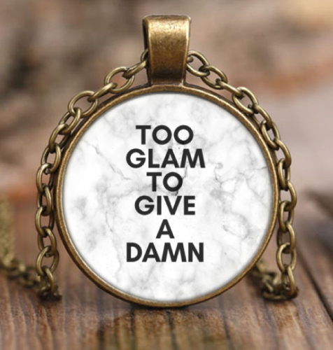Too glam to give a glam marble vintage pendant necklace