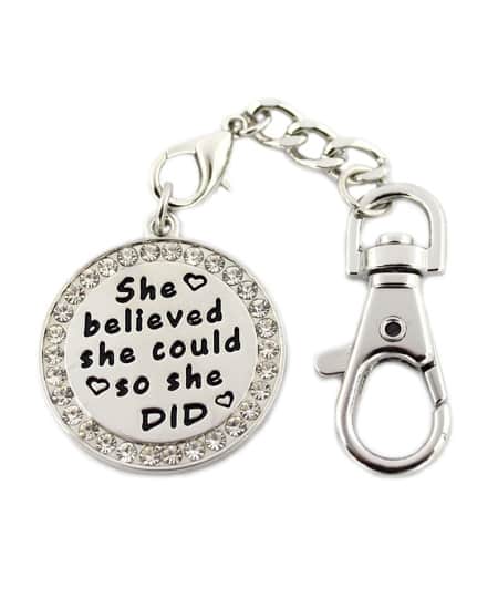 high school graduation gift for her - She believed she could so she did inspirational quote keychain