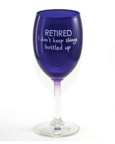 Retired Bottled Up Wine Glass