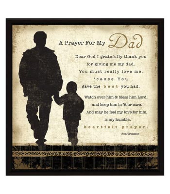 Religious Father's Day Gift from Daughter. A Prayer for My Dad Wall Plaque. Home decor.