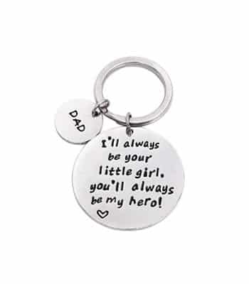 Cool Father's Day Gift from Daughter, inexpensive but sentimental nonetheless. You Will Always Be My Hero Keychain