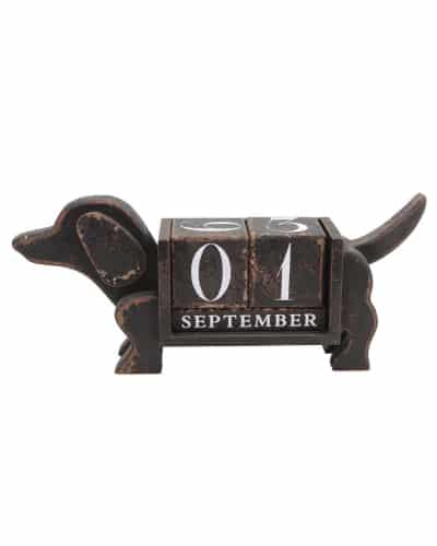 dog shaped perpetual desk calendar