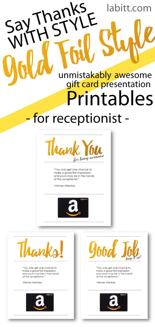 Receptionist Appreciation Day Gift Ideas - Amazon Gift Card Presentation Idea - Free Keepsake Printables