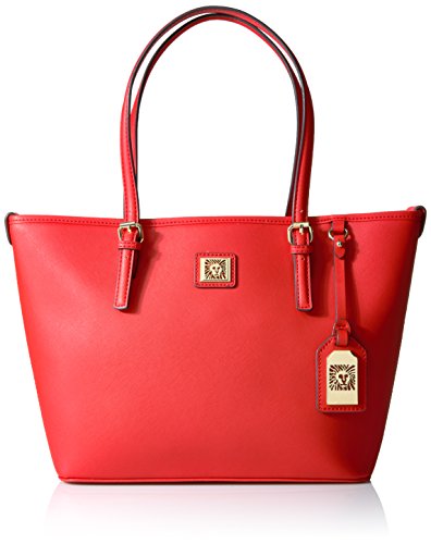 Red Anne Klein Perfect Tote Medium Bag. 5 Year Wedding Anniversary Gift Ideas for Her, for Wife. Women Gifts.