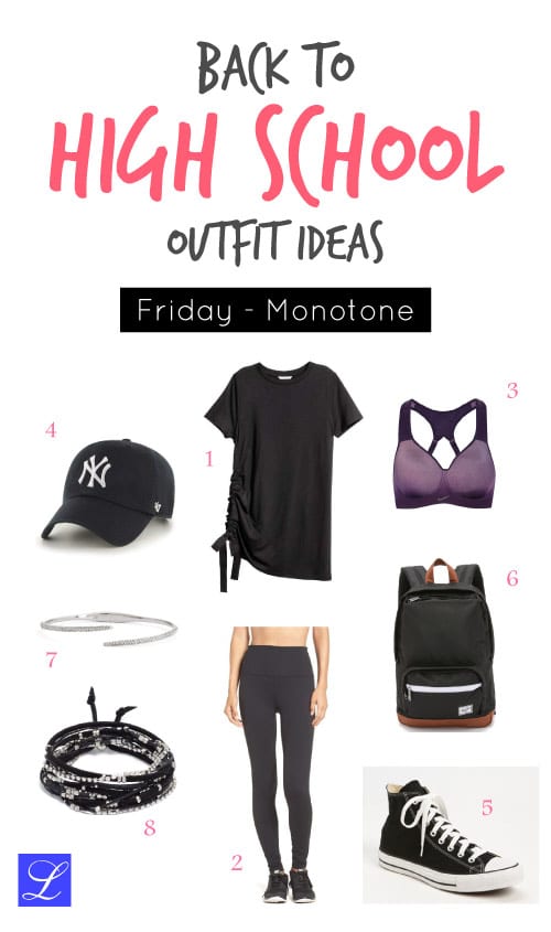 Monotone Friday - High school back to school outfit idea for teenage girls.