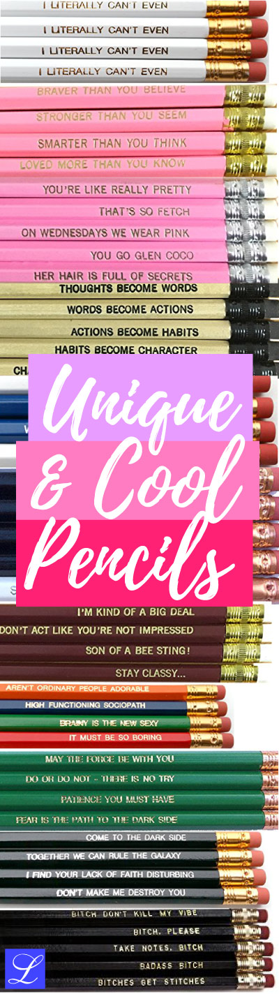 Unique pencil sets in vibrant colors with famous quotes. End of Year and Back to School Supplies for Teacher and Students.