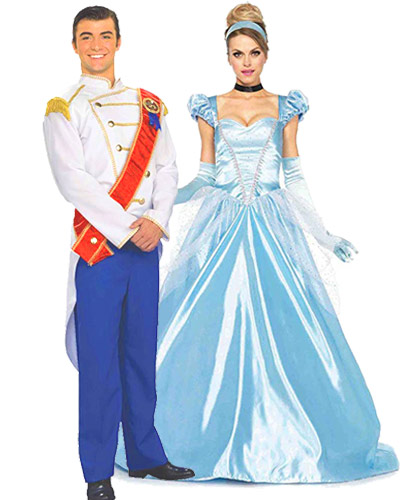 cinderella and prince charming couple matching costumes.