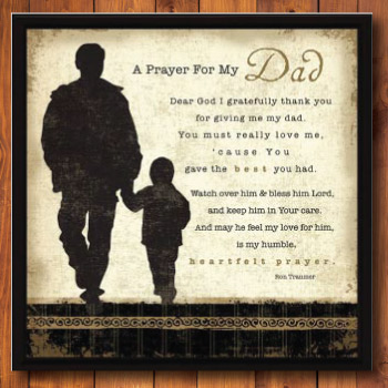 A Prayer for My Dad Framed Poem Wall Plaque