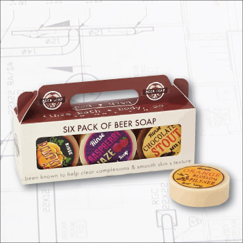 Six pack of beer soap