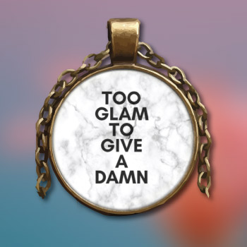 too glam to give a damn marble background vintage pendant necklace