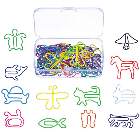 15+ Cute School Supplies for Kids: colorful animal paperclips