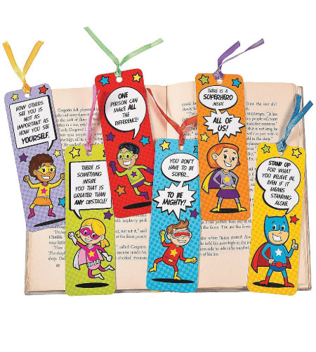 15+ Cute School Supplies for Kids: superhero bookmarks