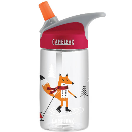 15+ Cute School Supplies for Kids: Skating fox in red scarf water bottle
