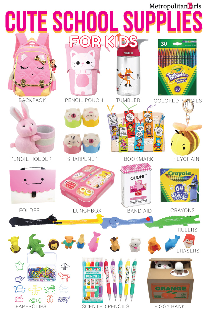 Cute back to school supplies for school aged kids