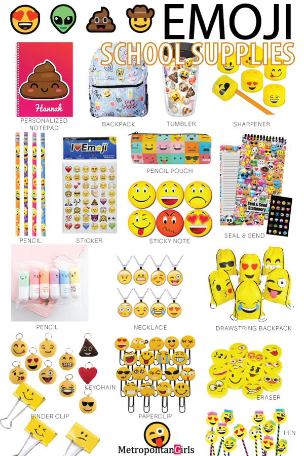 Emoji school supplies