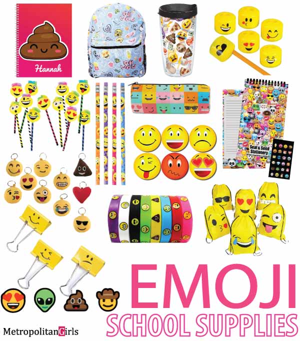 Emoji school supplies