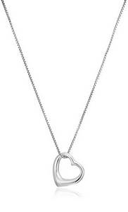 silver open heart necklace