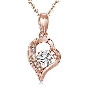open heart rose gold heart necklace