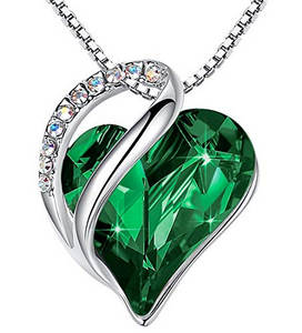 emerald crystal heart necklace