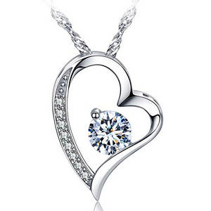 White gold heart necklace