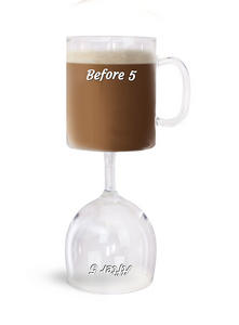 before 5 after 5 | coffee mug wine glass 2-in-1 #wine #winelover #wineglasses