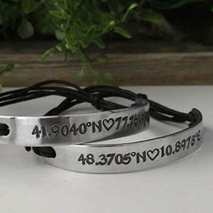custom personalized coordinates bracelets