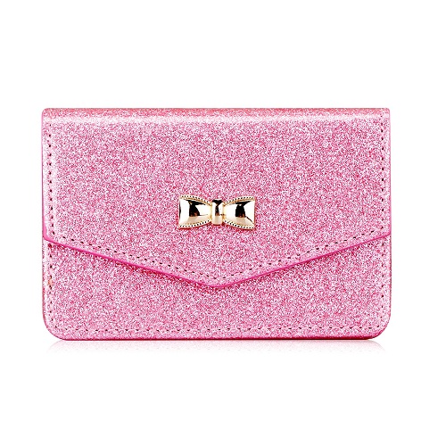 Pink Bow Business Card Holder For Pink Office Aesthetics