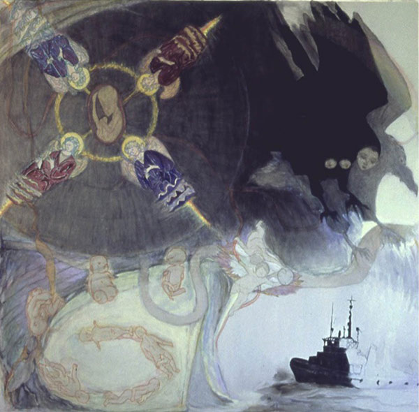 the sardana becomes infernal 1993-1994 painting by jo baer.