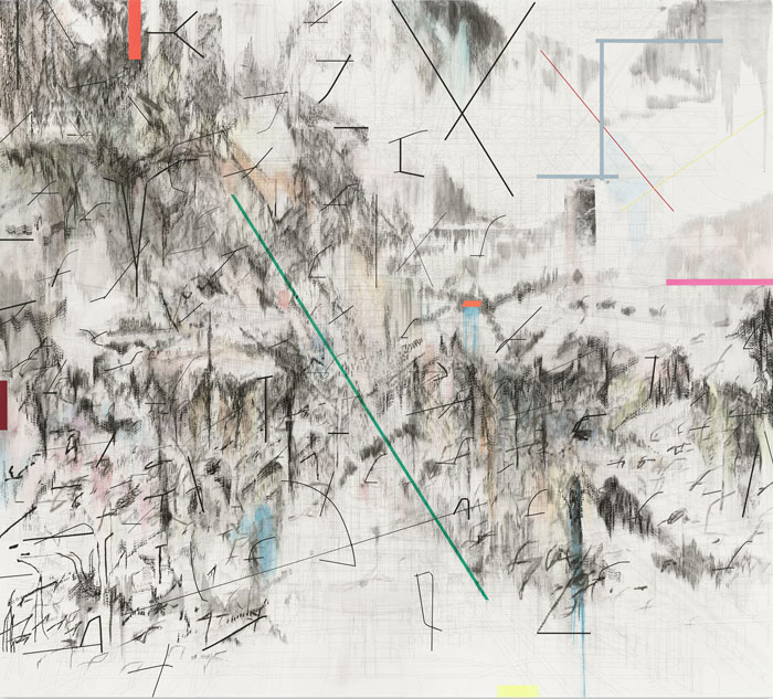 Co-Evolution of the Futurhyth Machine (after Kodwo Eshun), 2013, by Julie Mehretu