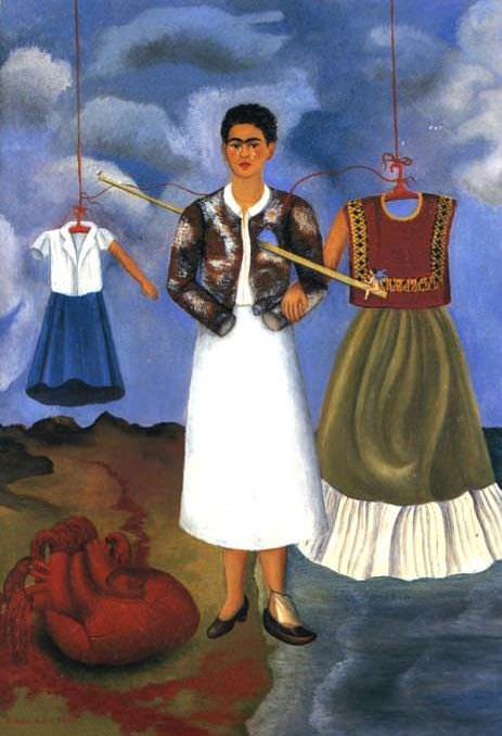 memory, the heart by frida kahlo. famous female contemporary painter