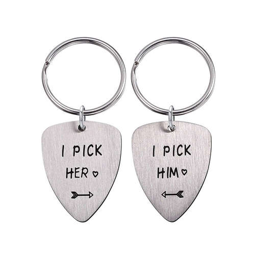 Keychains For Couples Who Play The Guitars Guitar Pick