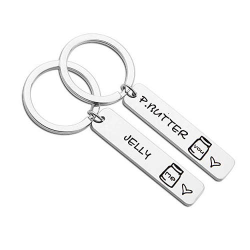 Funny Matching Keychains Peanut Butter and Jelly For Couples