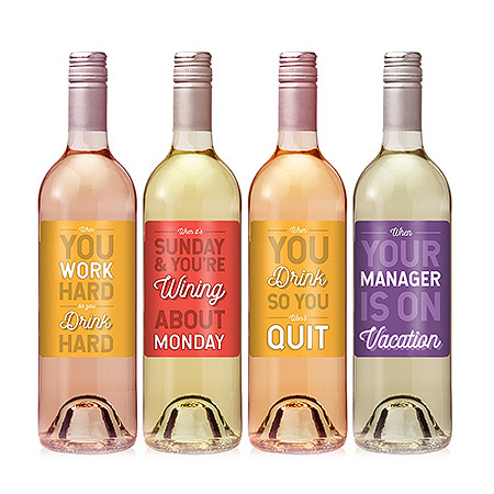 Employee Appreciation Gifts: Funny Wine Labels For Coworkers