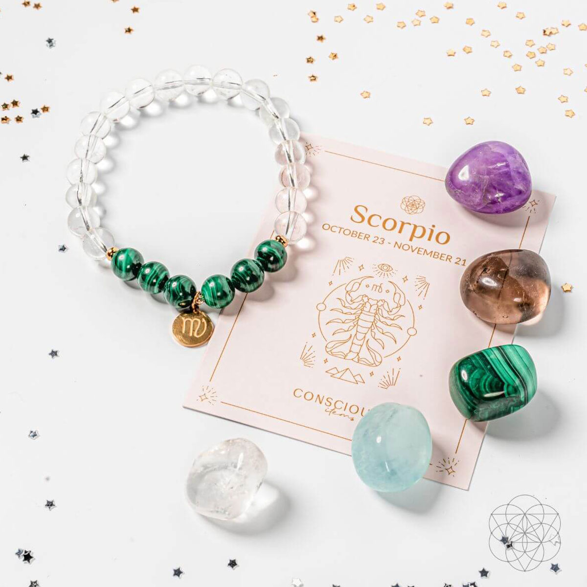 Scorpio crystal gift set
