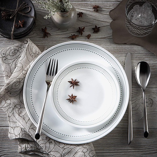 Sleek White Dinnerware Set