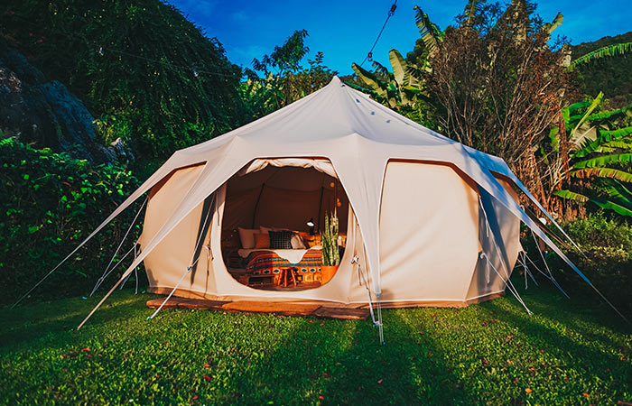 backyard camping date night