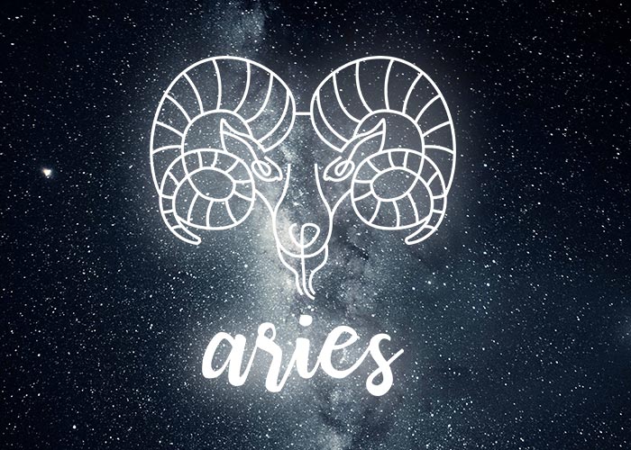 aries symbol against night sky