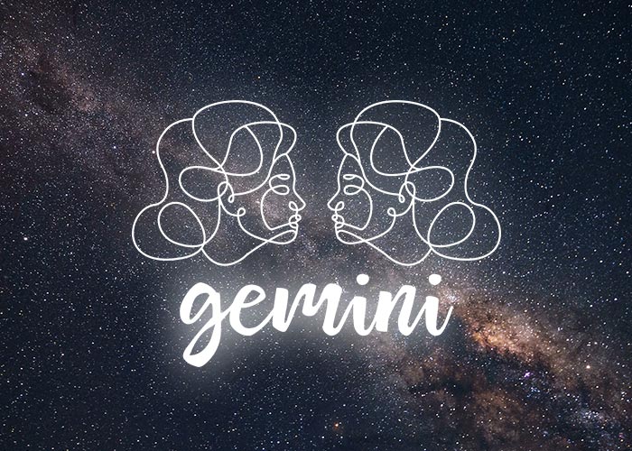 Gemini symbol against constellation