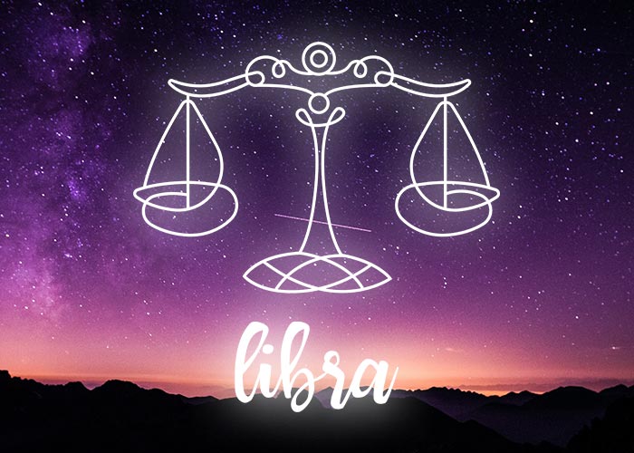 libra symbol the scale against night sky