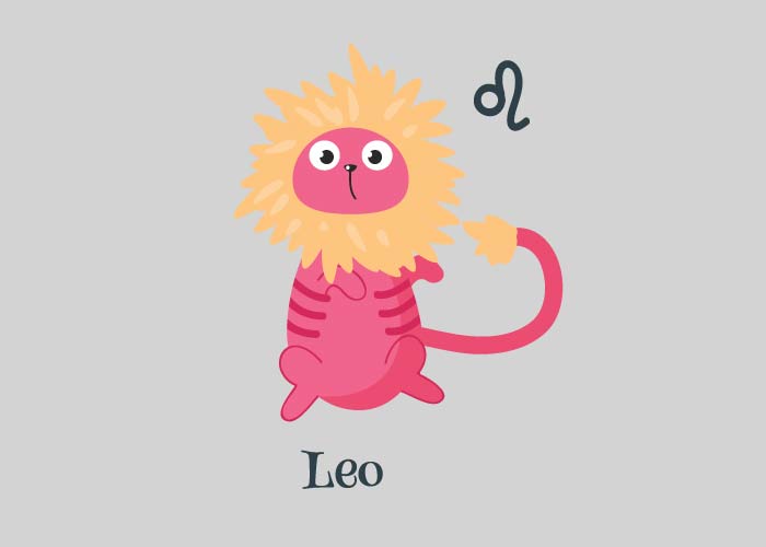 red cat with leo symbol