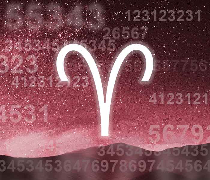 aries symbol - number background