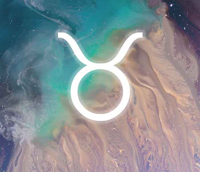 Taurus symbol and abstract background